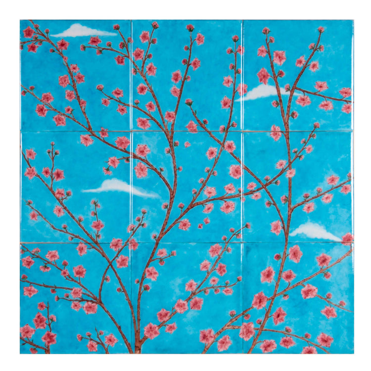 Sakura Tree Patterned Iznik Tile Panel