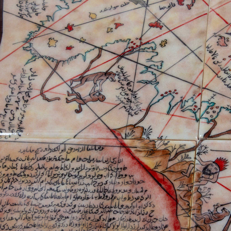 Piri Reis Haritası Desenli İznik Çini Pano