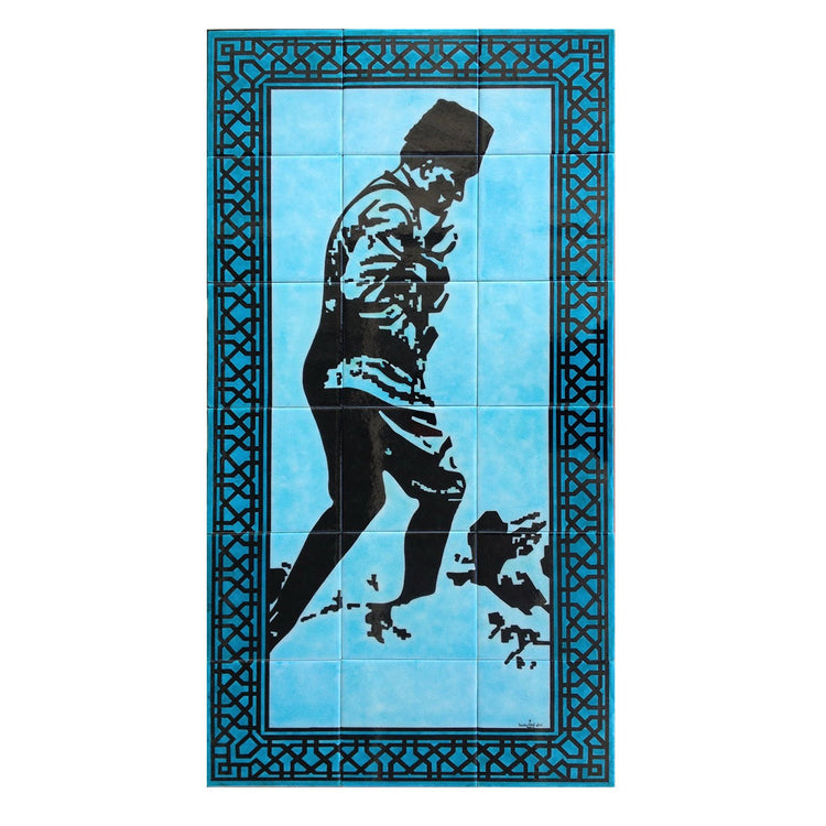 Atatürk Kocatepe Silüeti Desenli İznik Çini Pano - Panolar