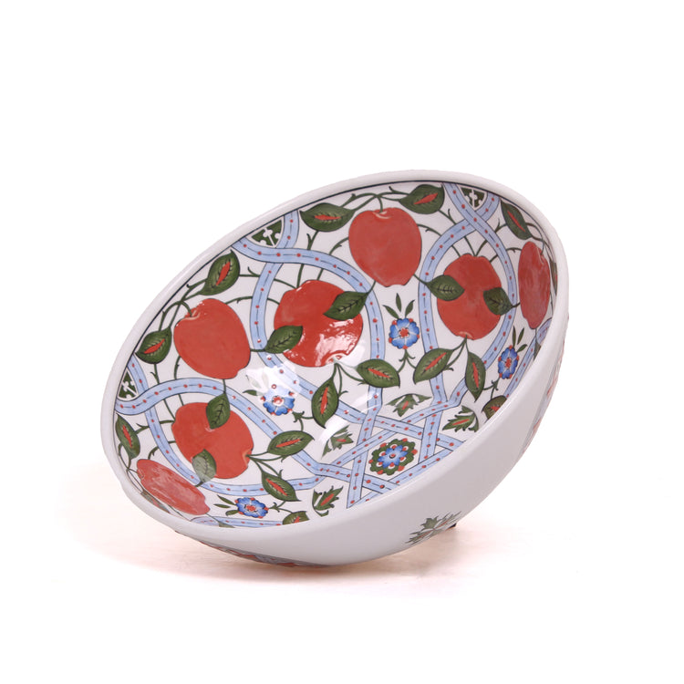 Apple Patterned Iznik Ceramic Bowl