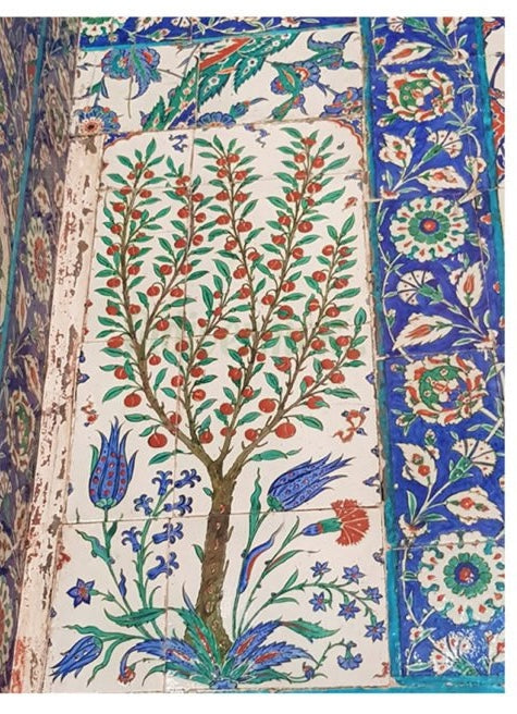 Elma Ağacı Desenli İznik Çini Pano