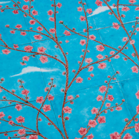 Sakura Ağacı Desenli İznik Çini Pano