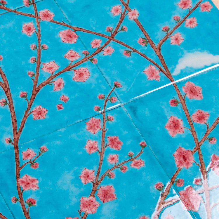 Sakura Tree Patterned Iznik Tile Panel