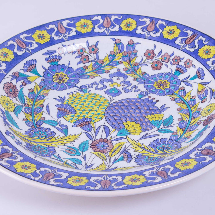 British Müzesi İznik Çini Tabak Replika Şam İşi Deseni