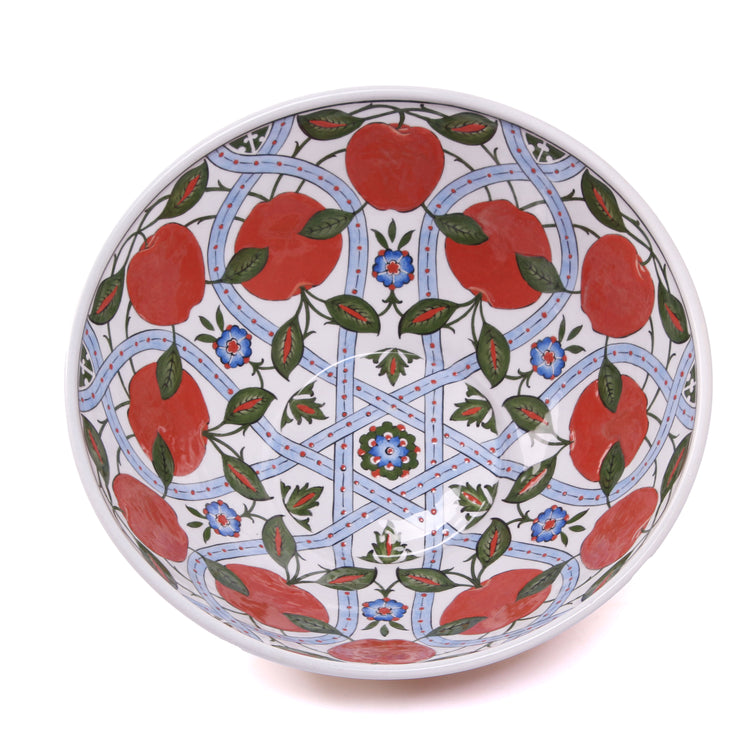 Apple Patterned Iznik Ceramic Bowl