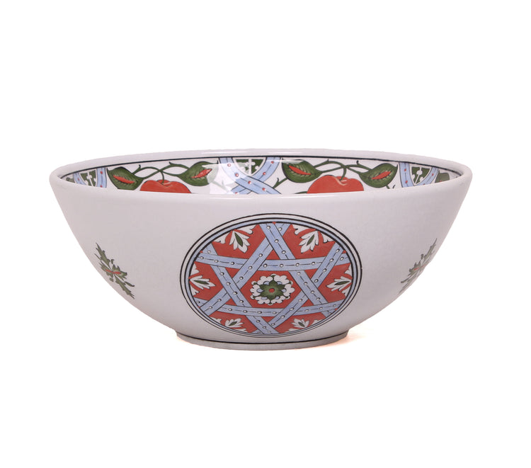 Apple Patterned Iznik Ceramic Bowl