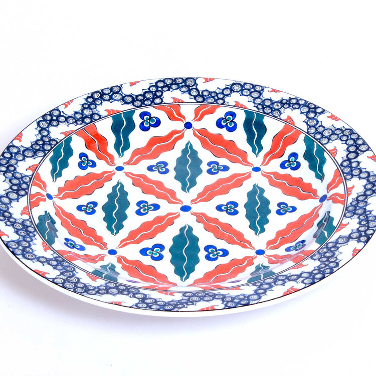 Gulbenkian Müzesi Çintemani Desenli İznik Çinisi Tabak Replika No:3