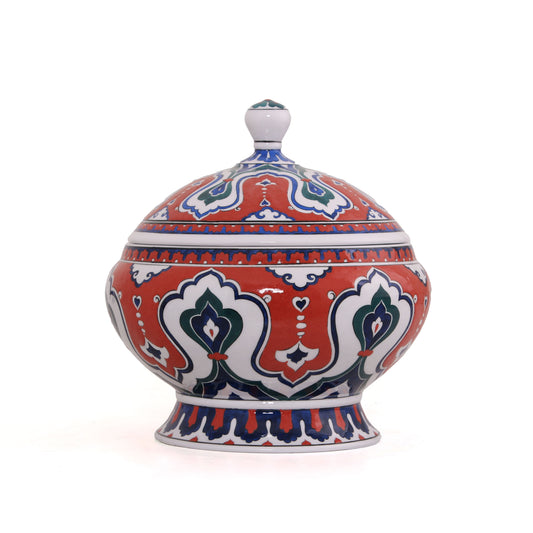 Louvre Müzesi Rumi Desenli İznik Çinisi Kapaklı Kase