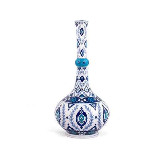 Victoria ve Albert Müzesi Rumi ve Çiçek Motifli İznik Çini Vazo Replikası - Vazolar